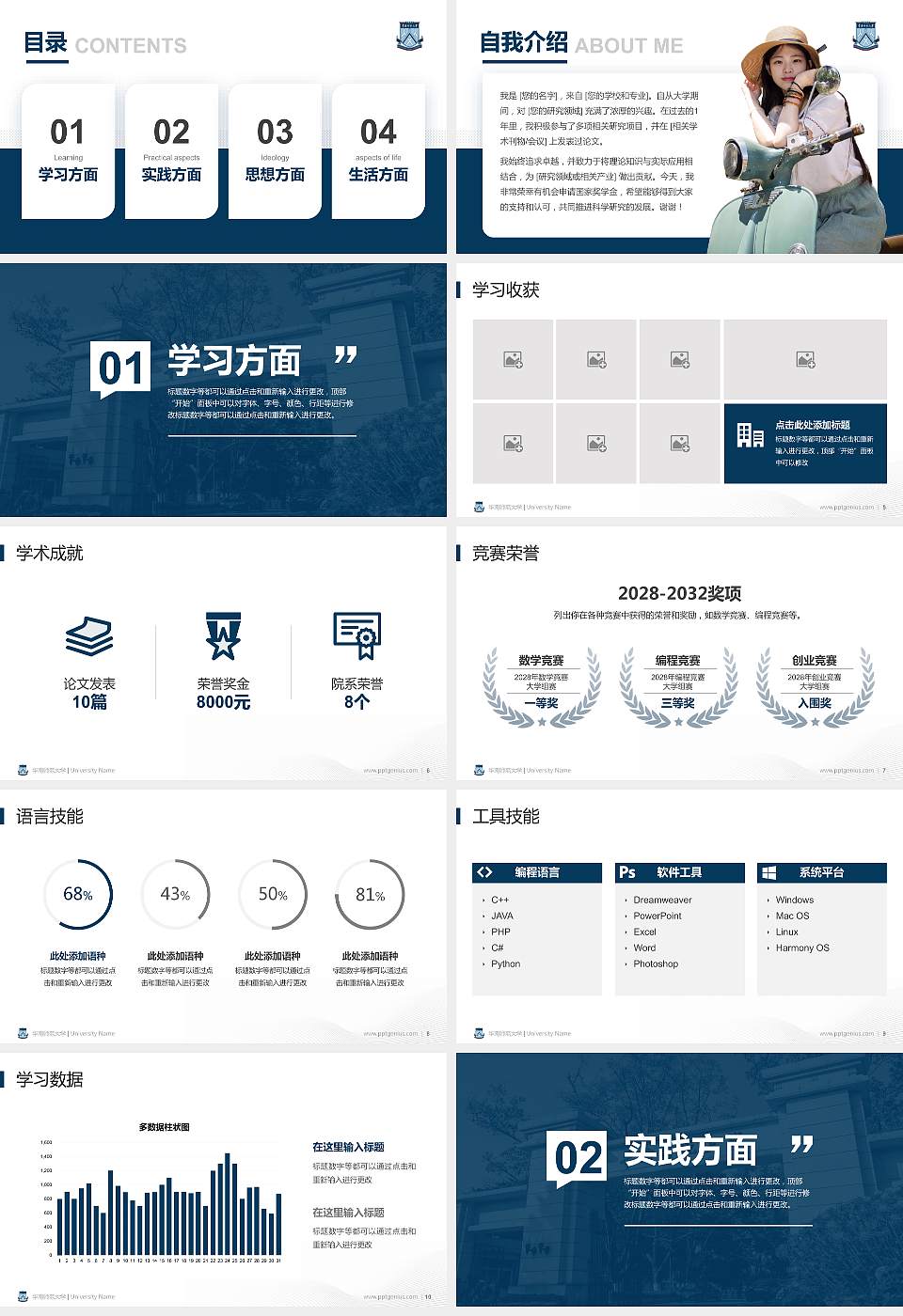 华南师范大学专用国家奖学金答辩PPT模板16:9格式幻灯片预览图2