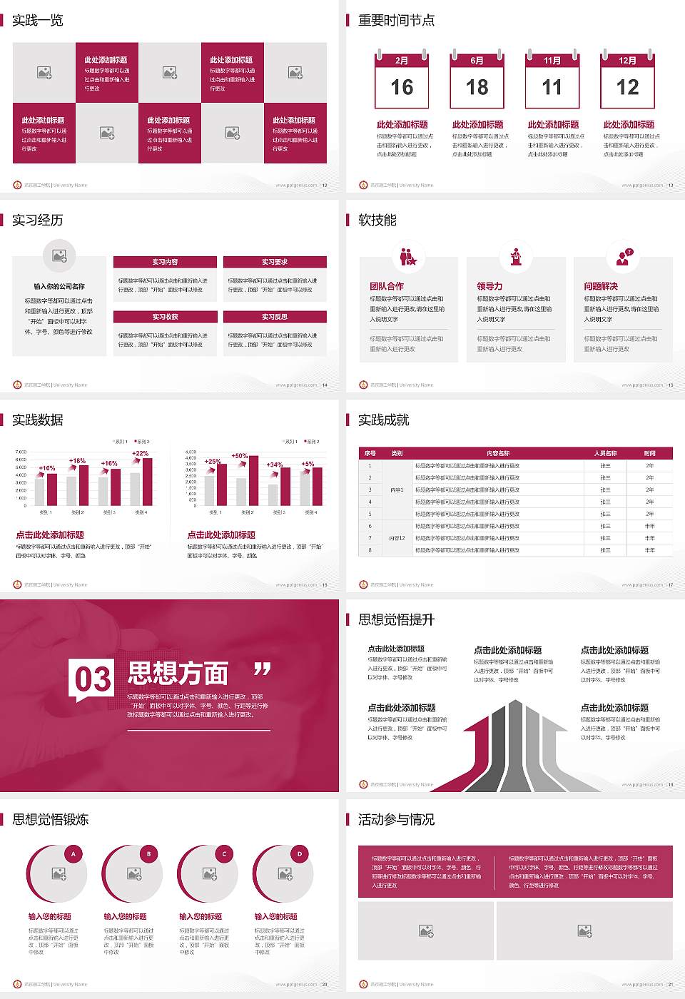 燕京理工学院专用国家奖学金答辩PPT模板16:9格式幻灯片预览图3