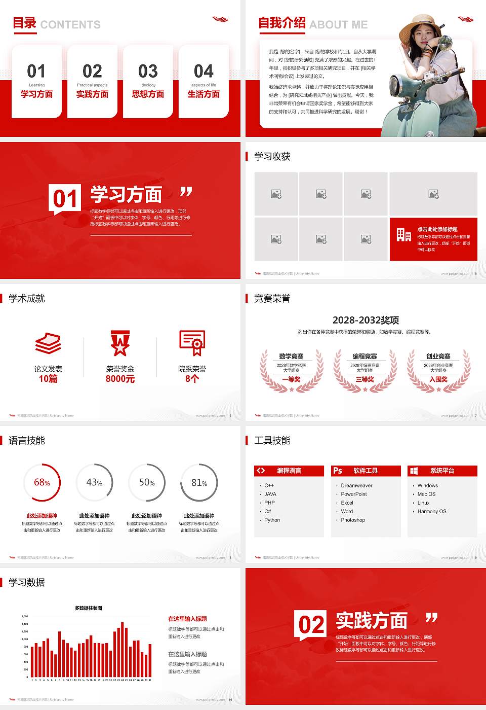 南通航运职业技术学院专用国家奖学金答辩PPT模板16:9格式幻灯片预览图2