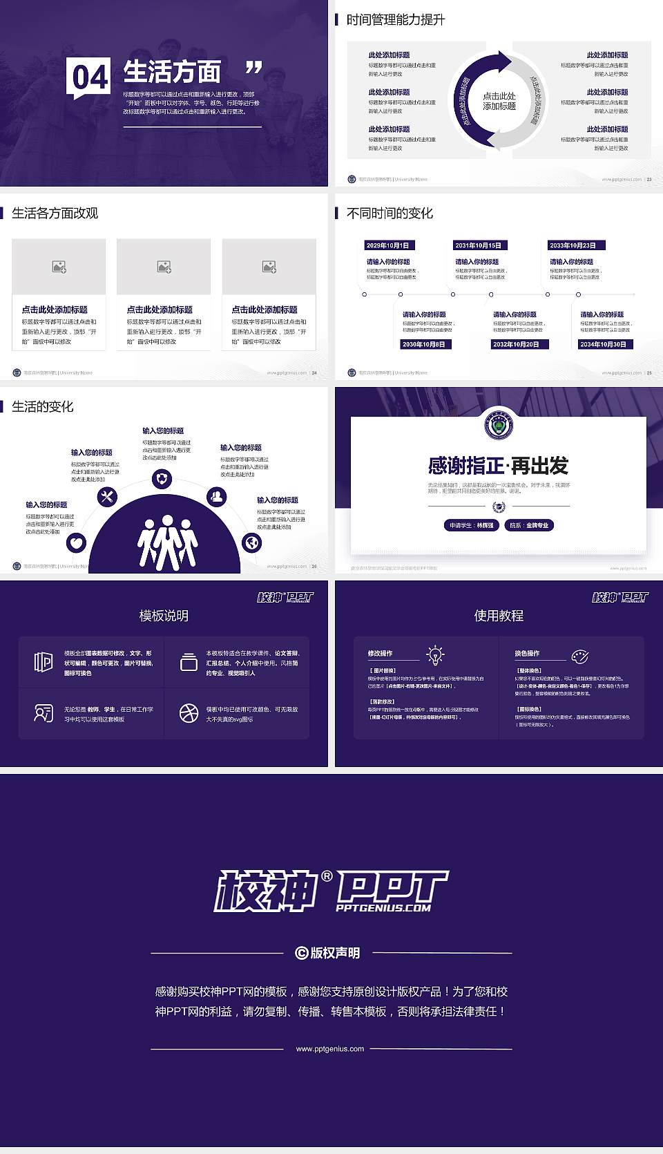 南京森林警察学院专用国家奖学金答辩PPT模板16:9格式幻灯片预览图4