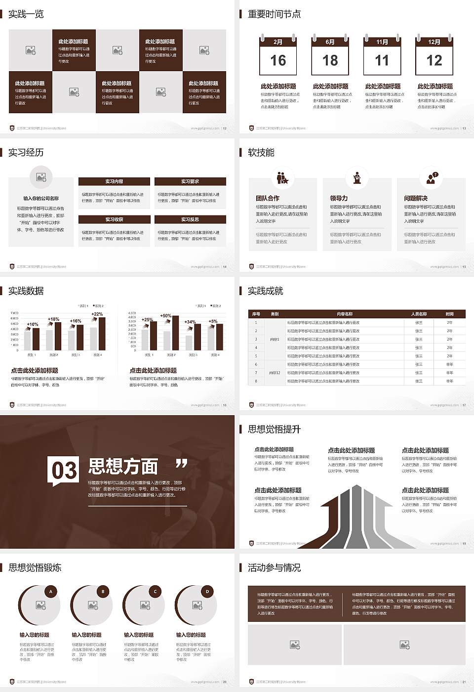 江苏第二师范学院专用国家奖学金答辩PPT模板16:9格式幻灯片预览图3