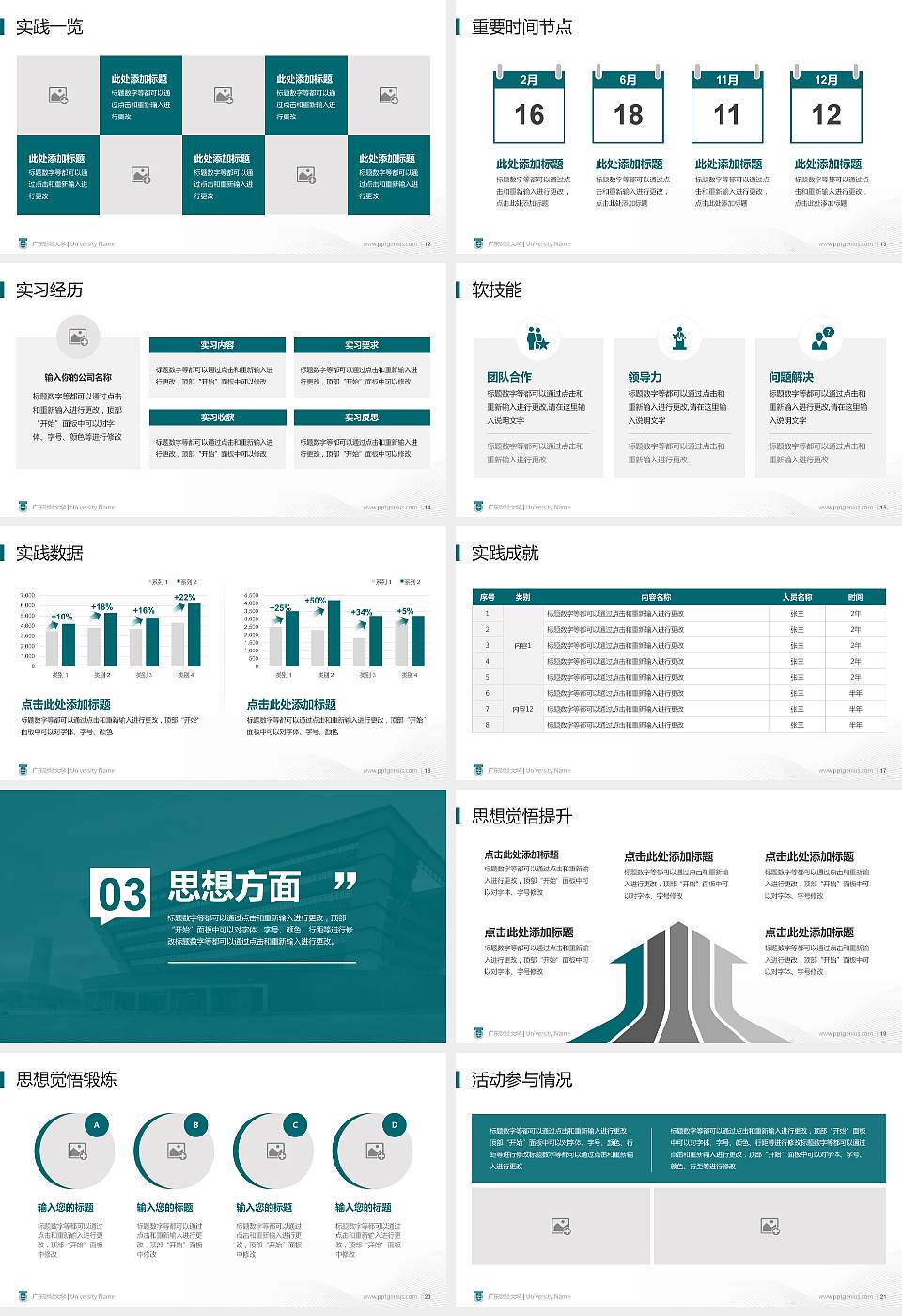 广东财经大学专用国家奖学金答辩PPT模板16:9格式幻灯片预览图3