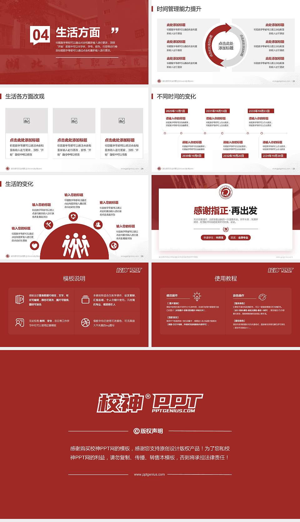 湖北青年职业学院专用国家奖学金答辩PPT模板16:9格式幻灯片预览图4
