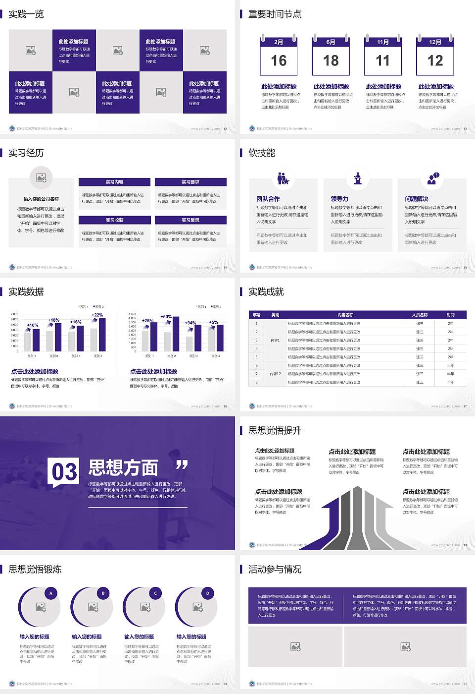 桂林师范高等专科学校专用国家奖学金答辩PPT模板16:9格式幻灯片预览图3