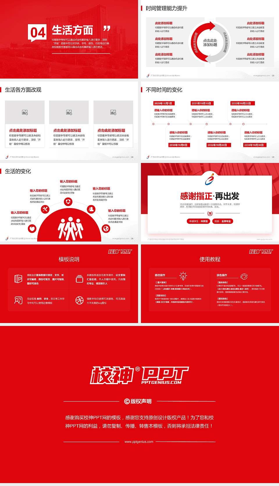 广西经济职业学院专用国家奖学金答辩PPT模板16:9格式幻灯片预览图4