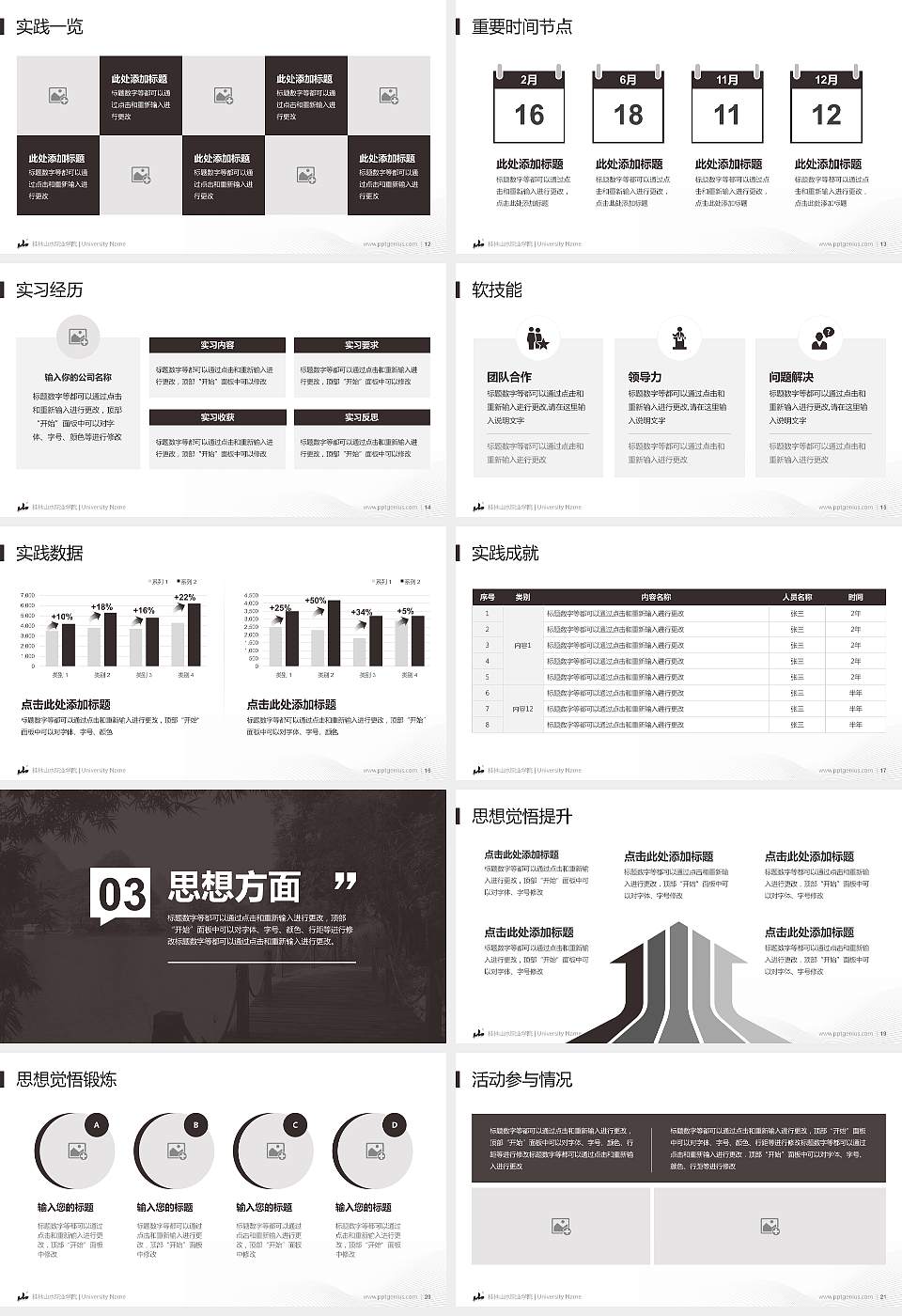 桂林山水职业学院专用国家奖学金答辩PPT模板16:9格式幻灯片预览图3
