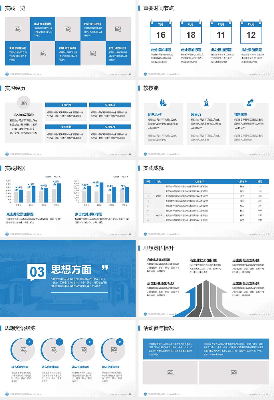 郑州轨道工程职业学院专用国家奖学金答辩PPT模板16:9格式幻灯片预览图3