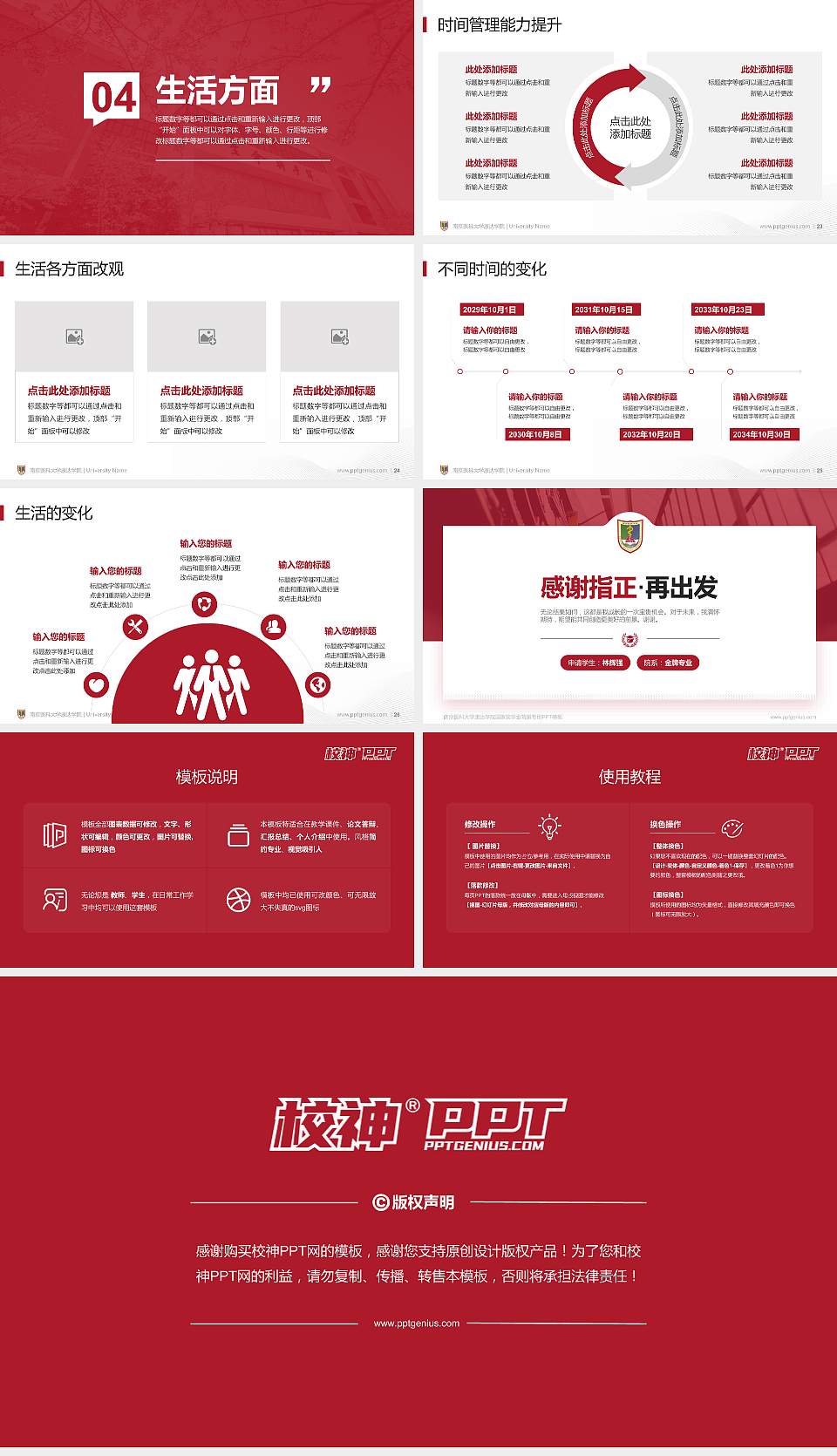 南京医科大学康达学院专用国家奖学金答辩PPT模板16:9格式幻灯片预览图4