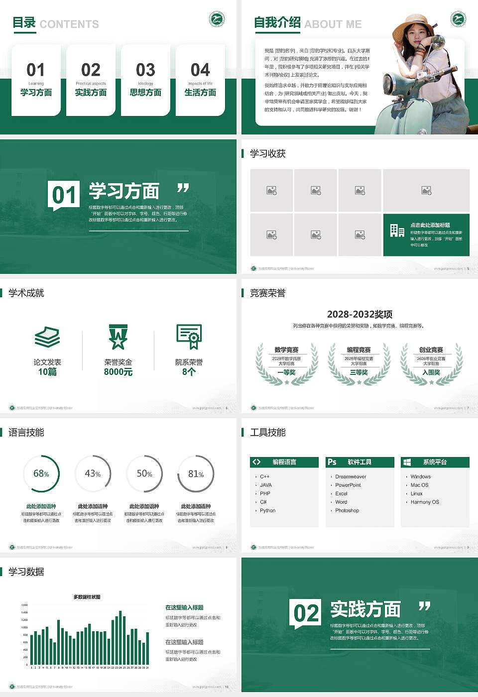 新疆应用职业技术学院专用国家奖学金答辩PPT模板16:9格式幻灯片预览图2