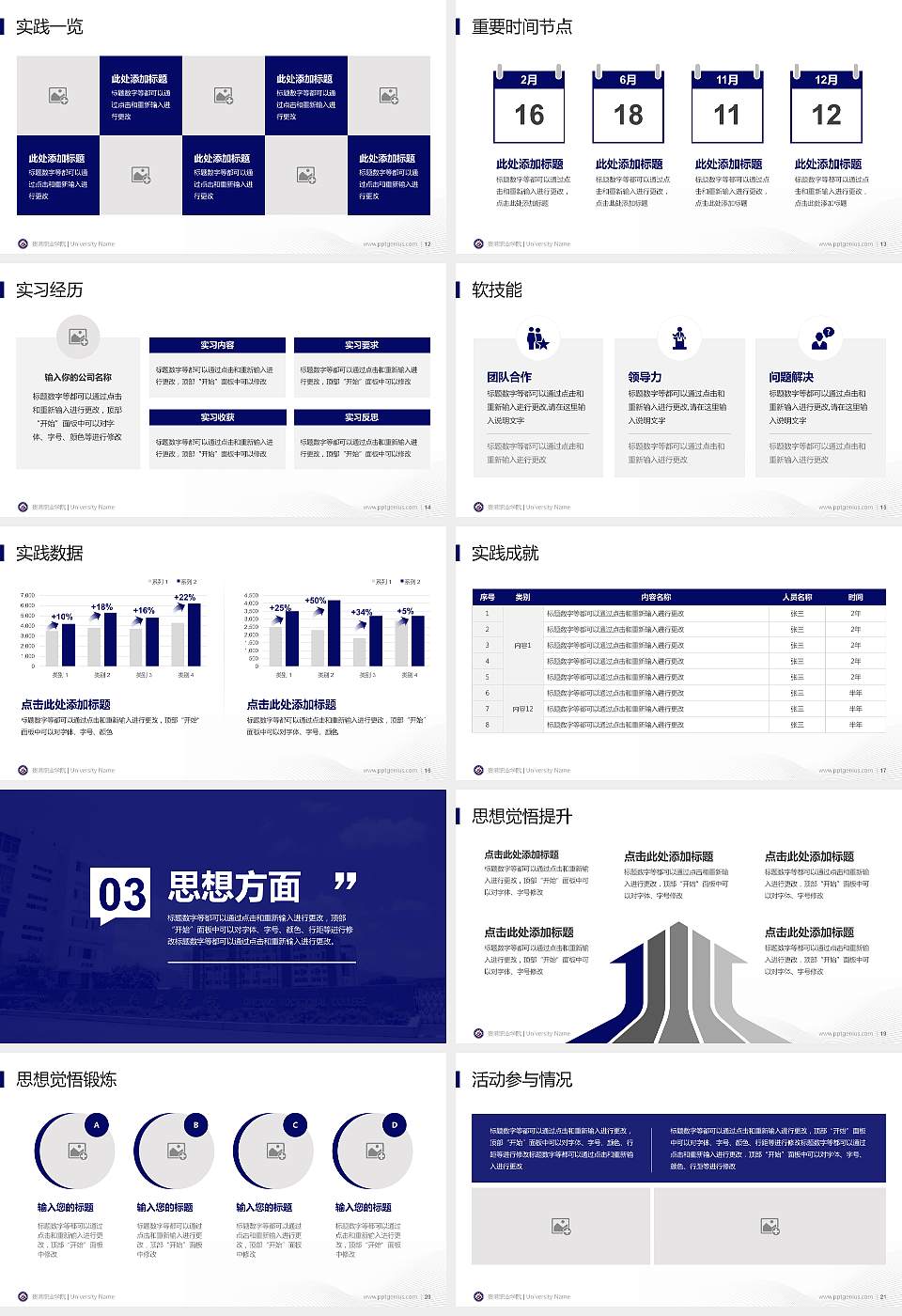 贵港职业学院专用国家奖学金答辩PPT模板16:9格式幻灯片预览图3