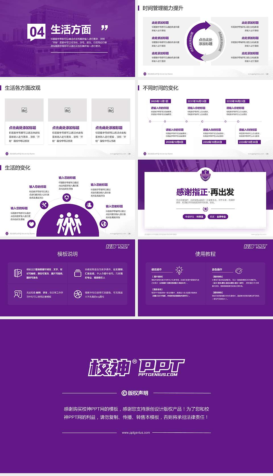 河北医科大学专用国家奖学金答辩PPT模板16:9格式幻灯片预览图4