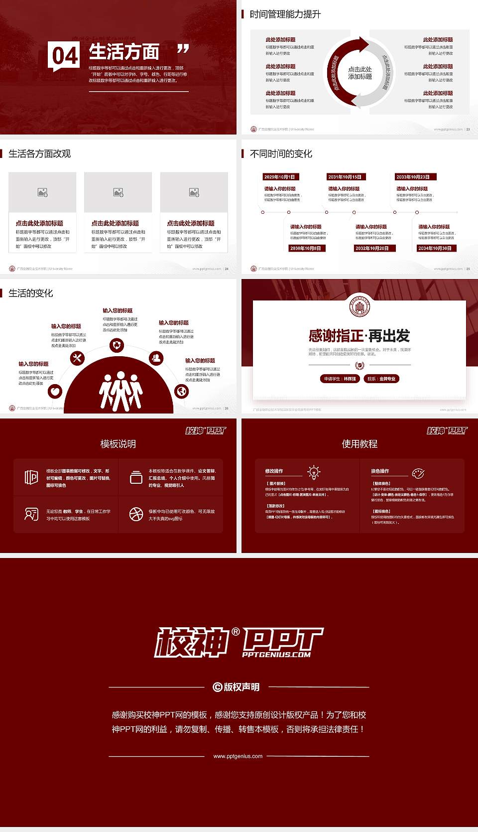 广西金融职业技术学院专用国家奖学金答辩PPT模板16:9格式幻灯片预览图4