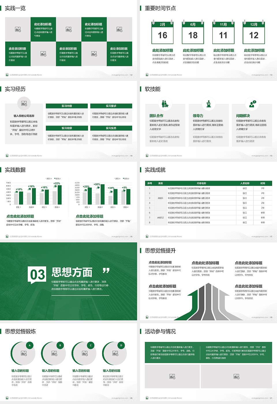 江苏建筑职业技术学院专用国家奖学金答辩PPT模板16:9格式幻灯片预览图3