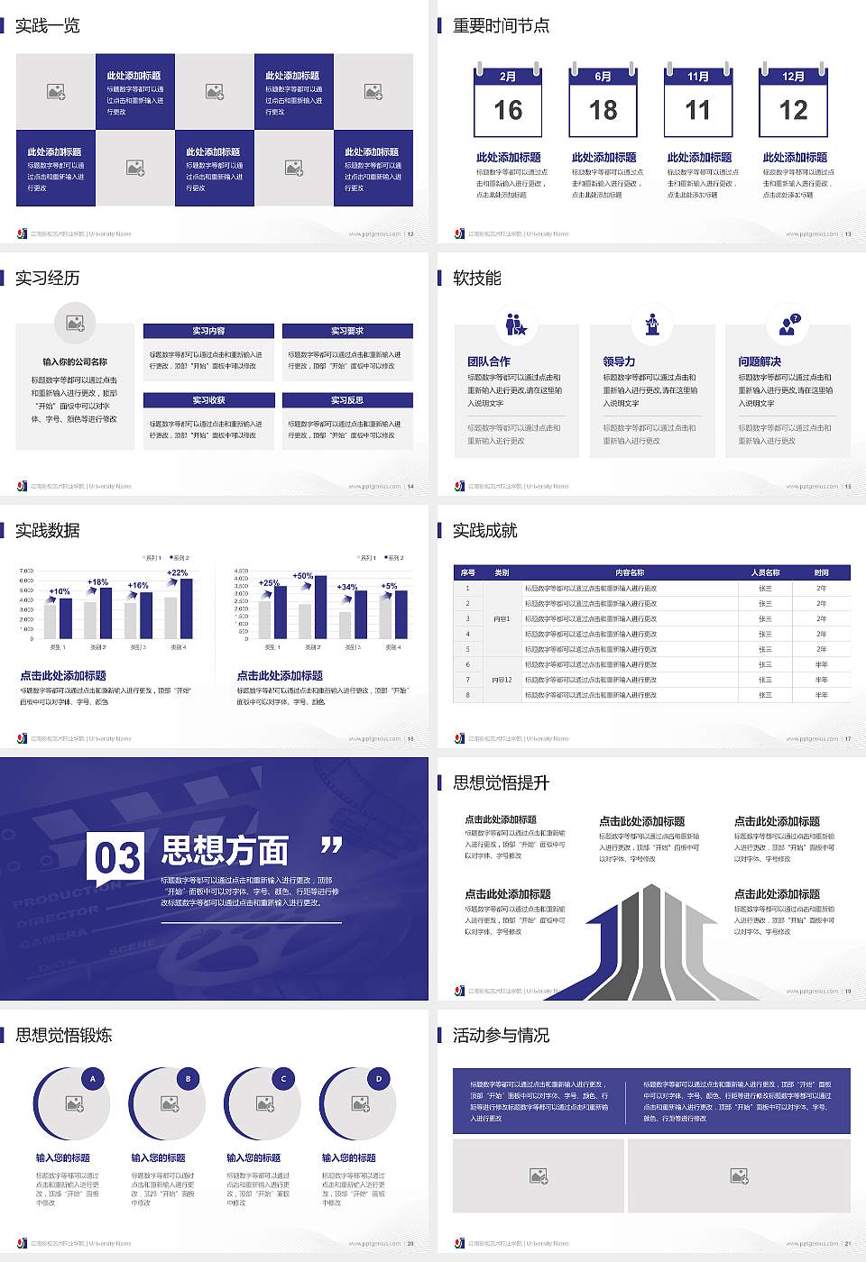 江南影视艺术职业学院专用国家奖学金答辩PPT模板16:9格式幻灯片预览图3