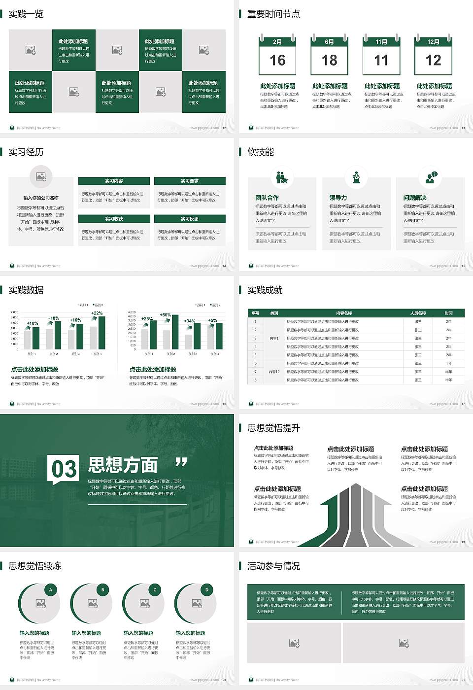 信阳农林学院专用国家奖学金答辩PPT模板16:9格式幻灯片预览图3