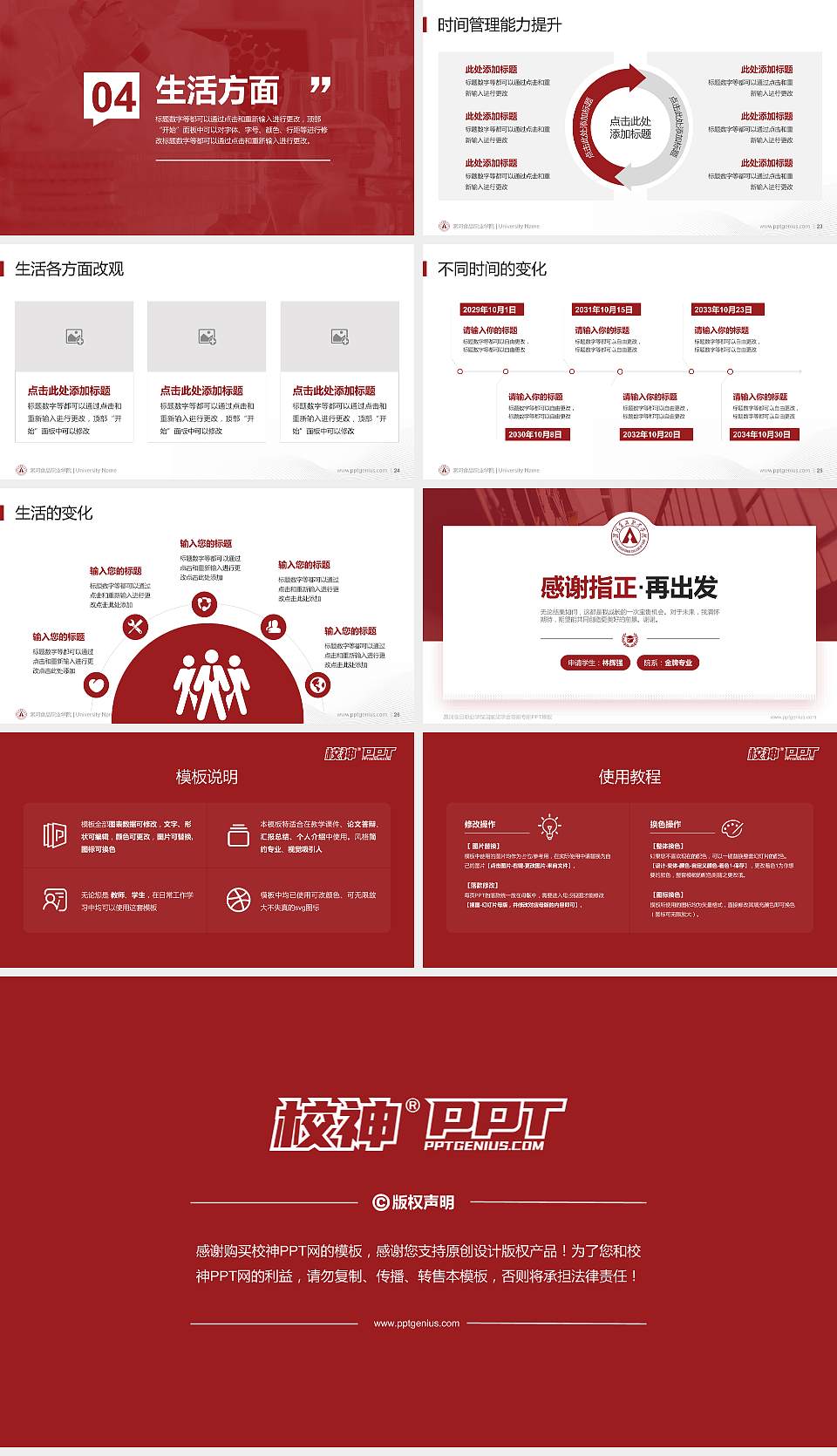 漯河食品职业学院专用国家奖学金答辩PPT模板16:9格式幻灯片预览图4