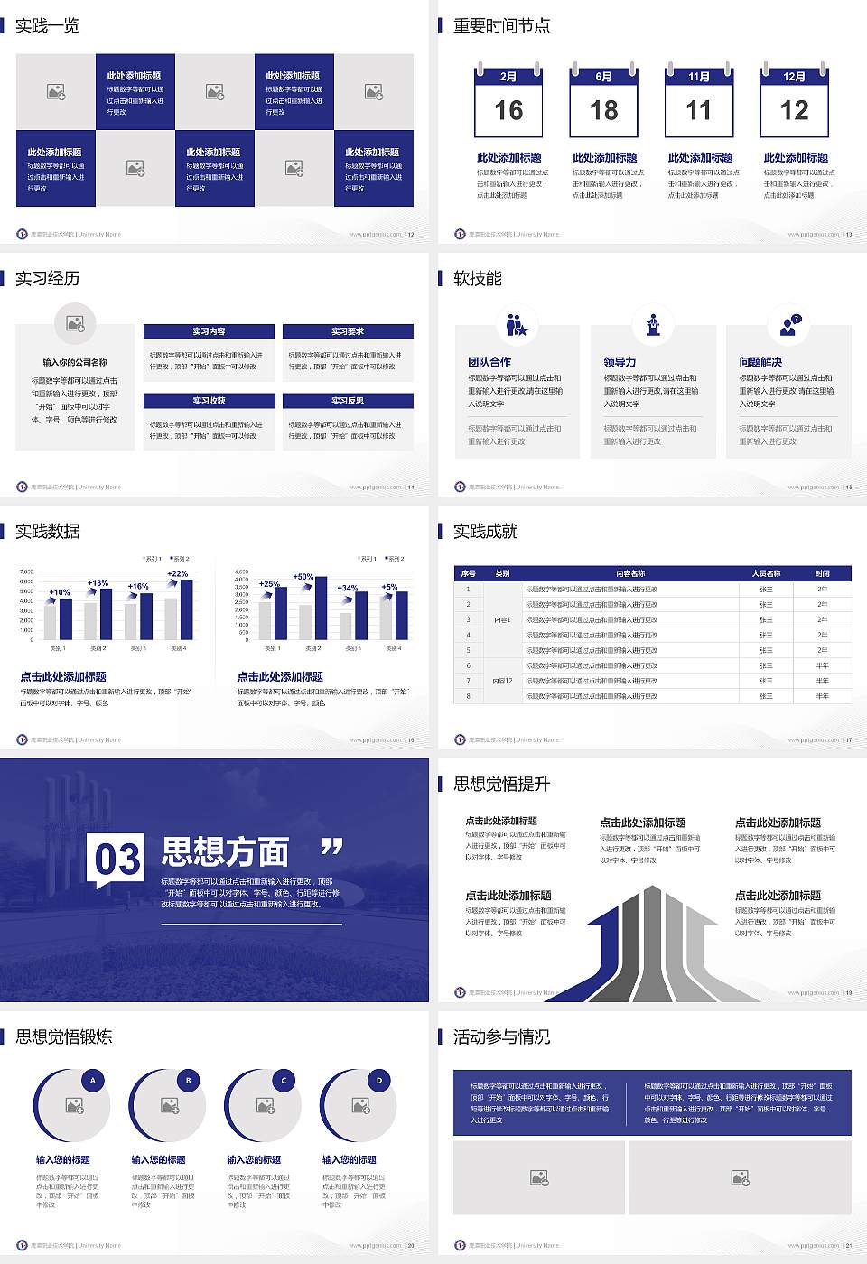 鹰潭职业技术学院专用国家奖学金答辩PPT模板16:9格式幻灯片预览图3