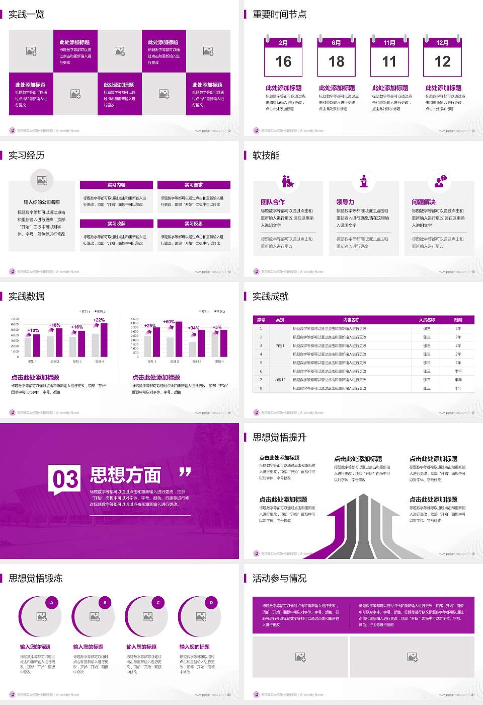 南京理工大学泰州科技学院专用国家奖学金答辩PPT模板16:9格式幻灯片预览图3