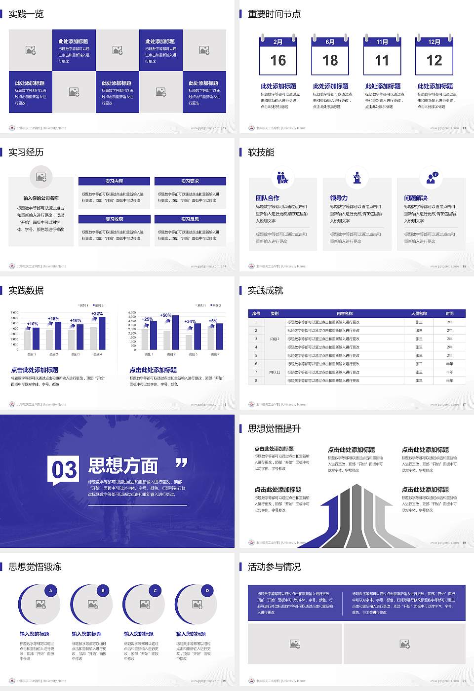 北华航天工业学院专用国家奖学金答辩PPT模板16:9格式幻灯片预览图3
