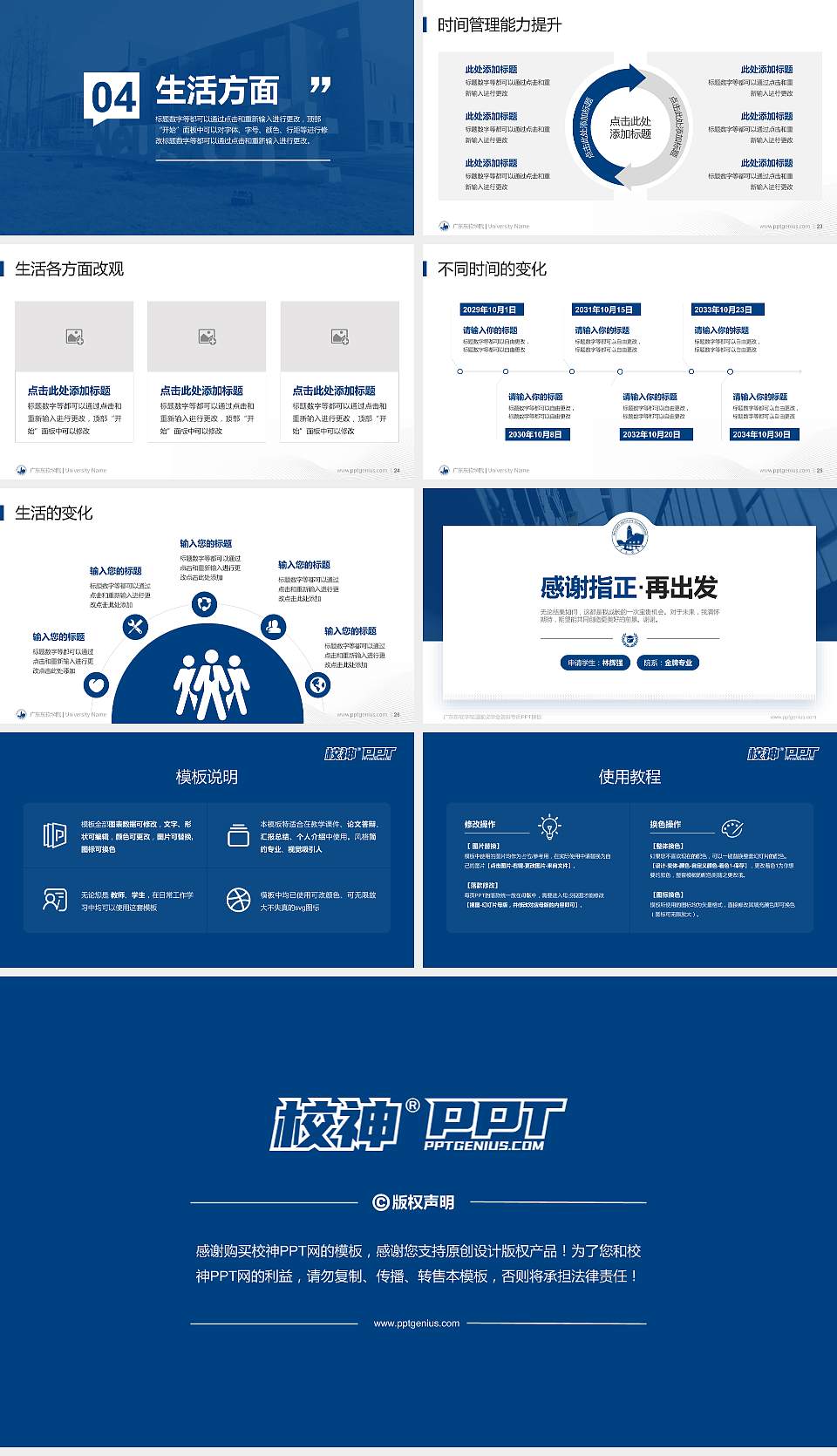 广东东软学院专用国家奖学金答辩PPT模板16:9格式幻灯片预览图4
