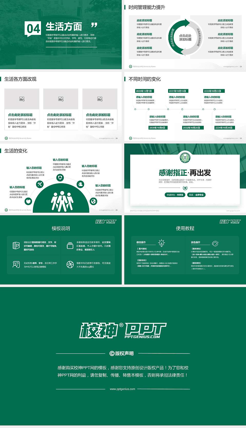 南京林业大学专用国家奖学金答辩PPT模板16:9格式幻灯片预览图4