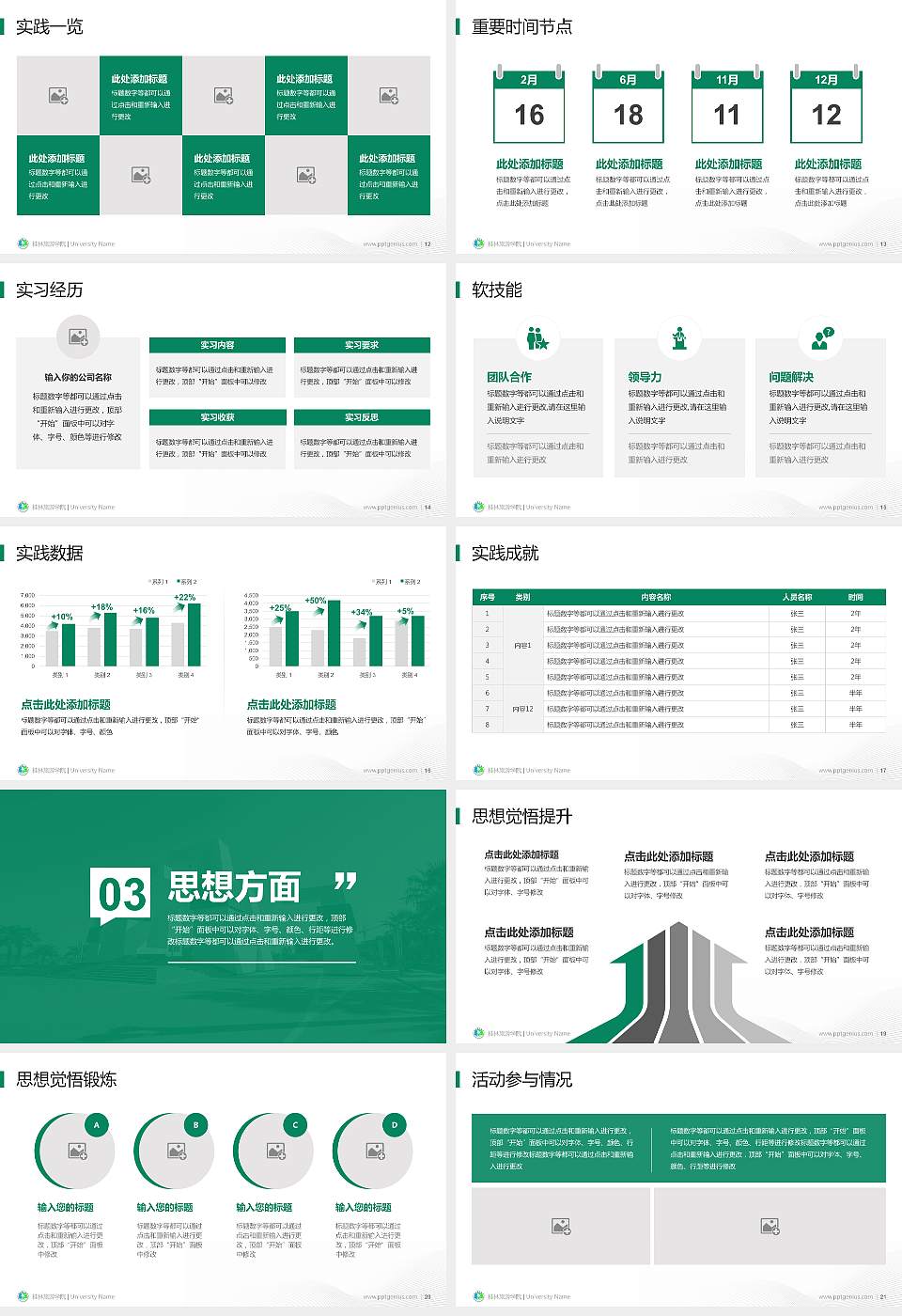 桂林旅游学院专用国家奖学金答辩PPT模板16:9格式幻灯片预览图3
