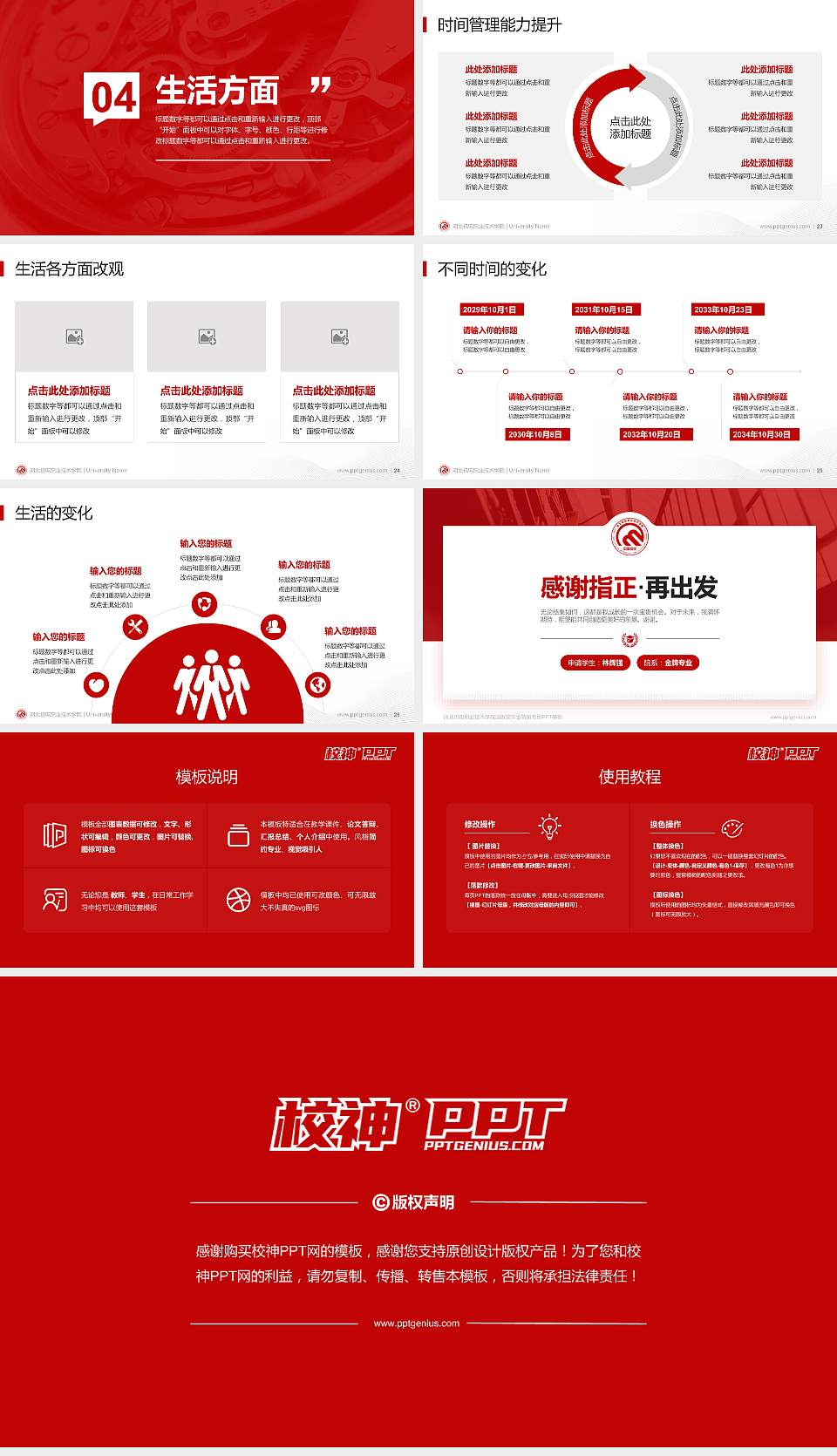 河北机电职业技术学院专用国家奖学金答辩PPT模板16:9格式幻灯片预览图4