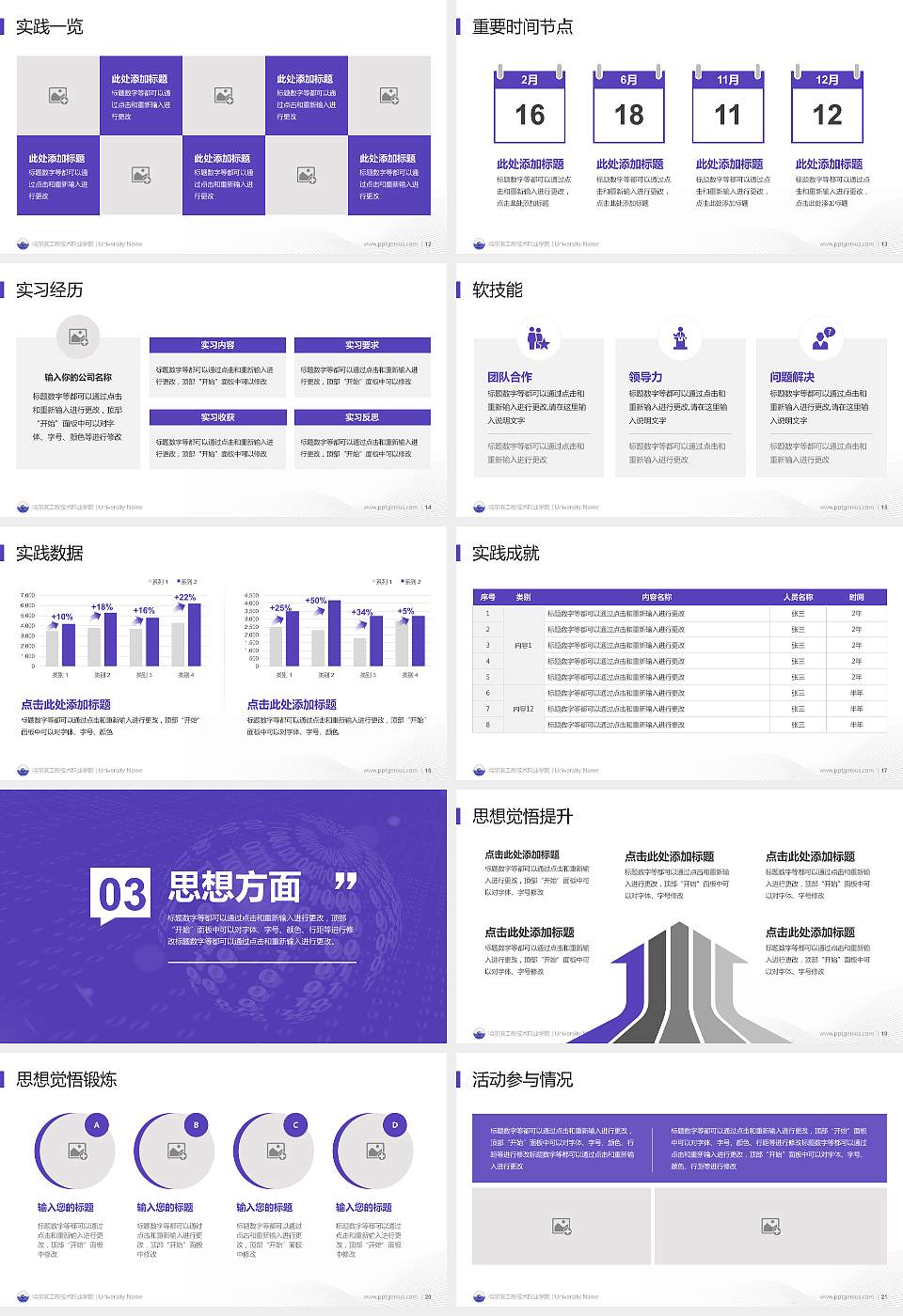 哈尔滨工程技术职业学院专用国家奖学金答辩PPT模板16:9格式幻灯片预览图3