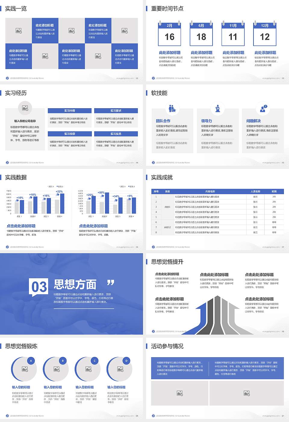 益阳医学高等专科学校专用国家奖学金答辩PPT模板16:9格式幻灯片预览图3