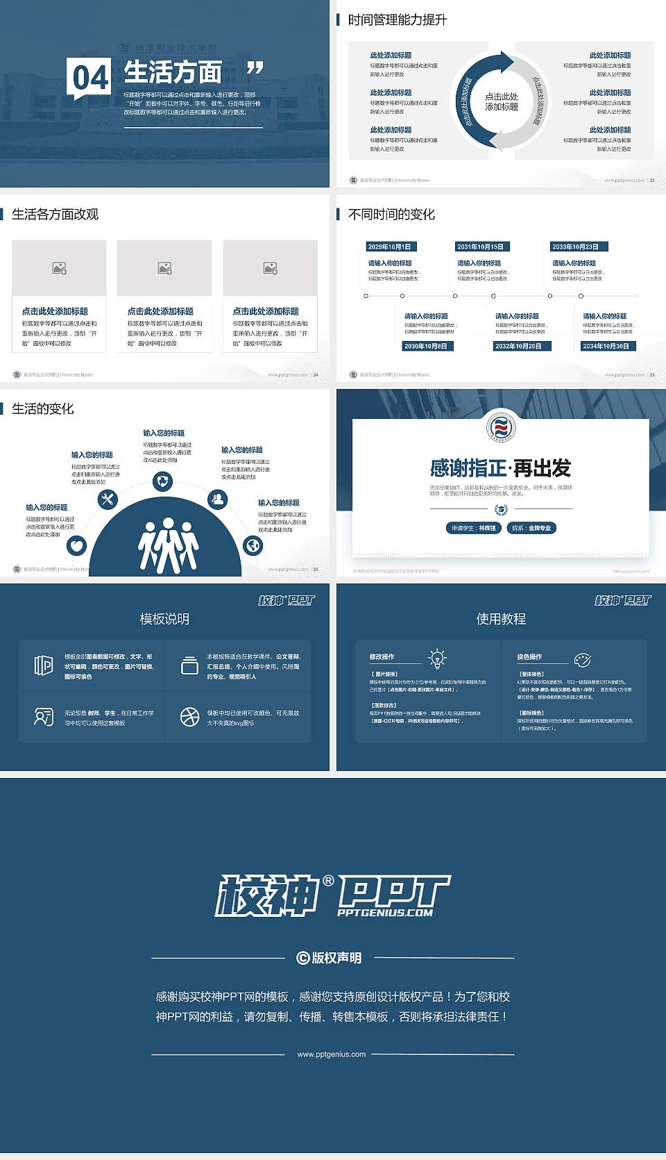 杨凌职业技术学院专用国家奖学金答辩PPT模板16:9格式幻灯片预览图4