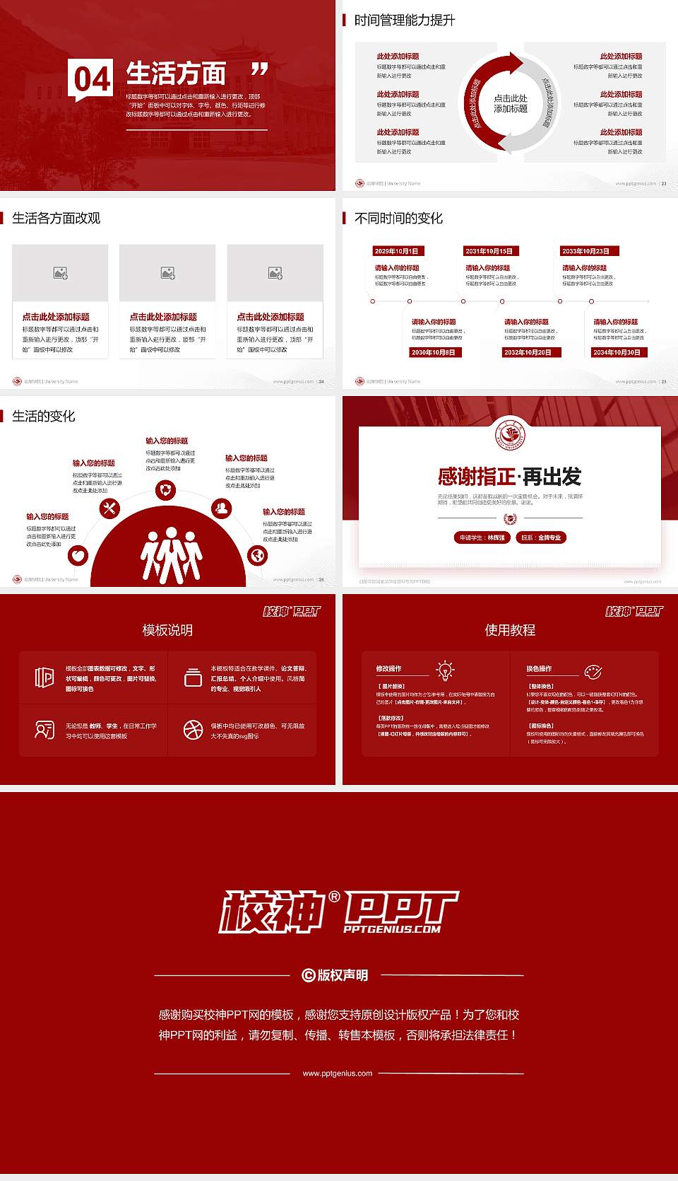 凯里学院专用国家奖学金答辩PPT模板16:9格式幻灯片预览图4