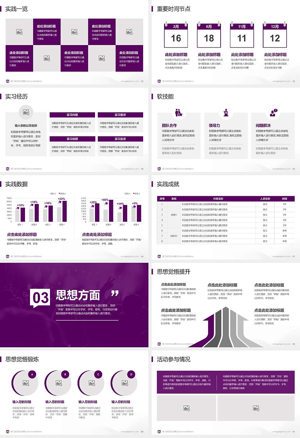 厦门演艺职业学院专用国家奖学金答辩PPT模板16:9格式幻灯片预览图3