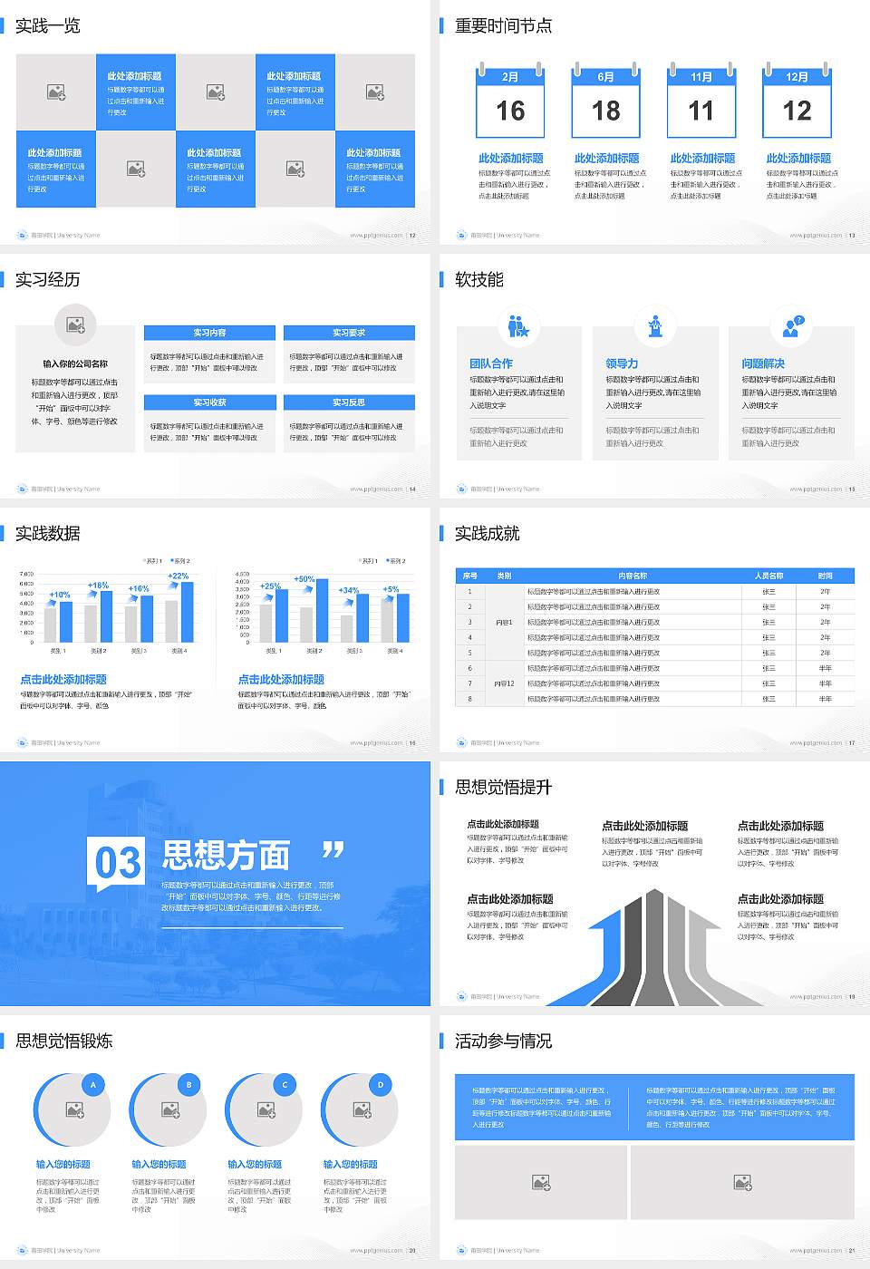 莆田学院专用国家奖学金答辩PPT模板16:9格式幻灯片预览图3