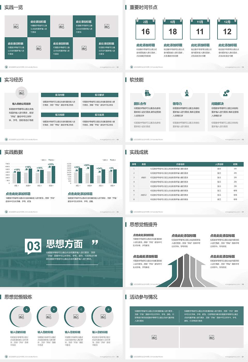 武汉铁路职业技术学院专用国家奖学金答辩PPT模板16:9格式幻灯片预览图3