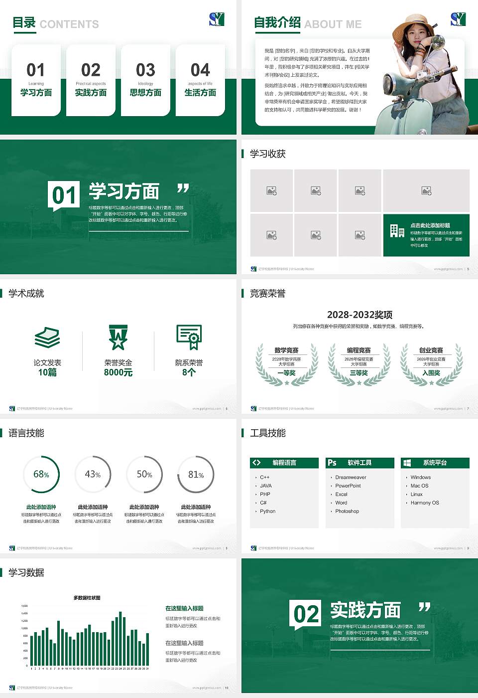 辽宁税务高等专科学校专用国家奖学金答辩PPT模板16:9格式幻灯片预览图2