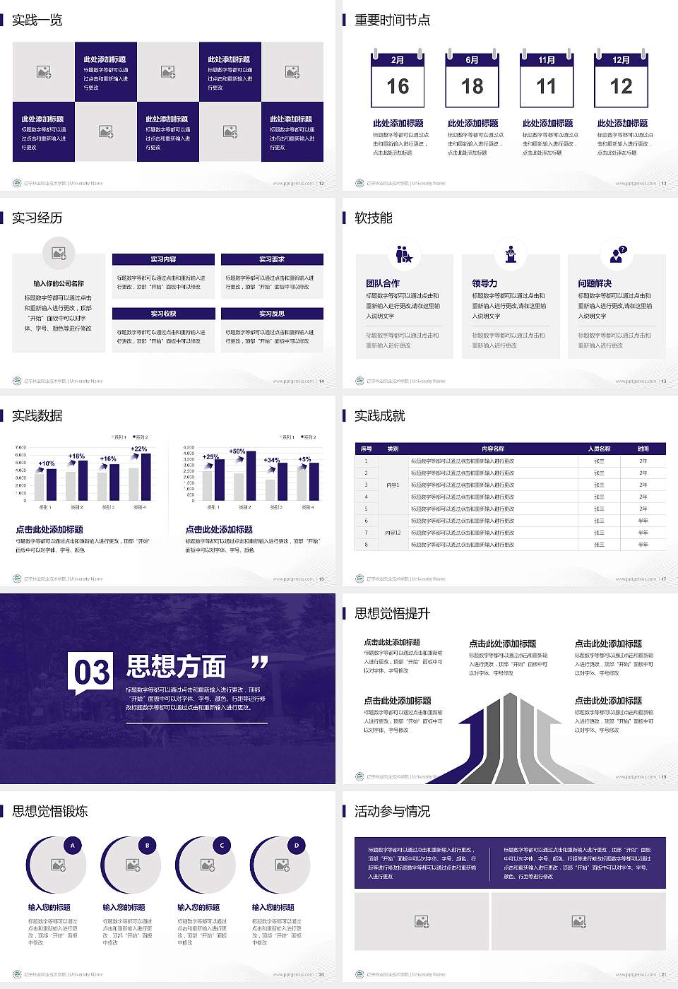 辽宁林业职业技术学院专用国家奖学金答辩PPT模板16:9格式幻灯片预览图3