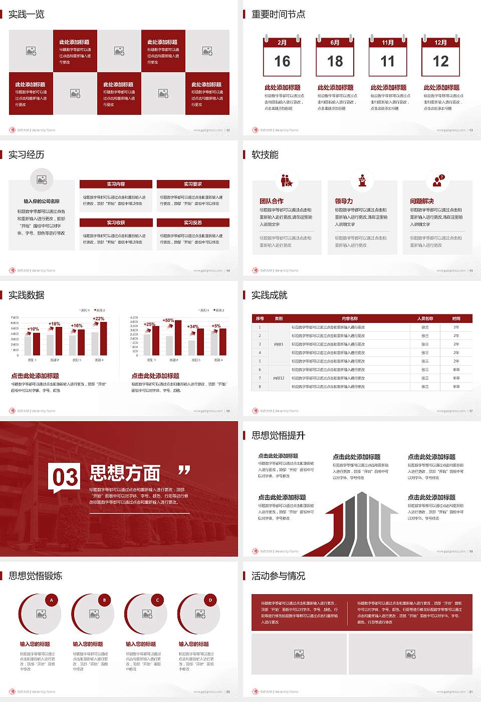 华侨大学专用国家奖学金答辩PPT模板16:9格式幻灯片预览图3
