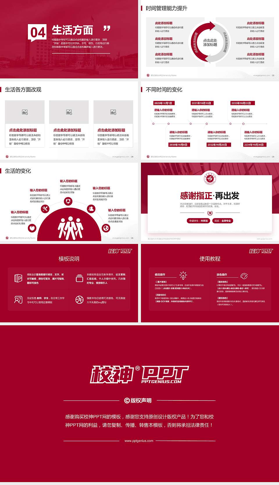 遵义医科大学专用国家奖学金答辩PPT模板16:9格式幻灯片预览图4