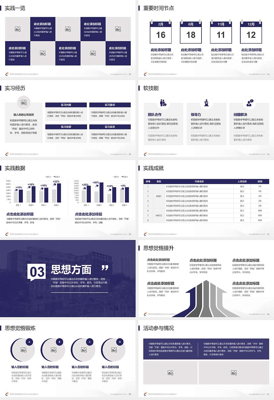 香港专业进修学校专用国家奖学金答辩PPT模板16:9格式幻灯片预览图3