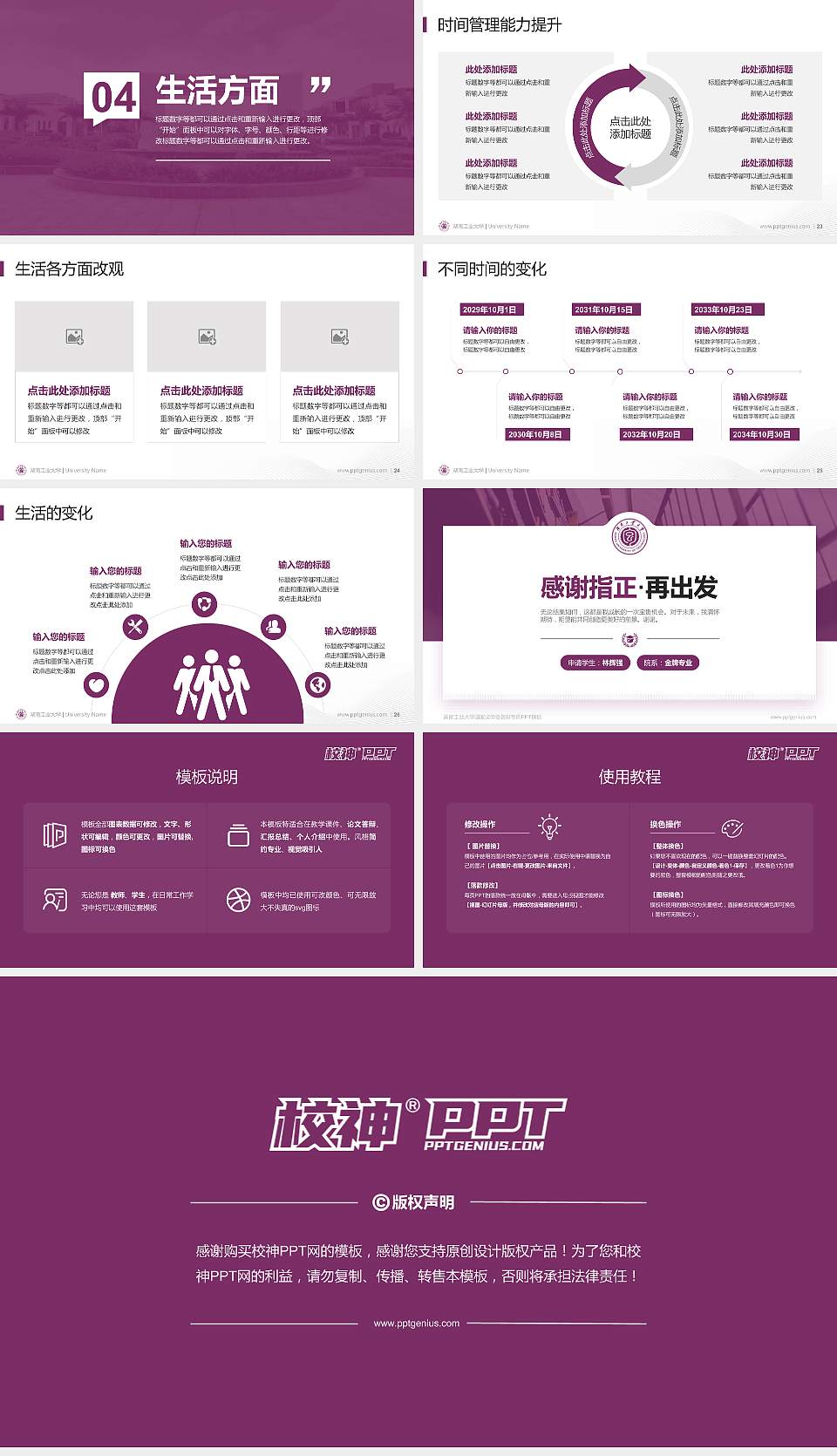 湖南工业大学专用国家奖学金答辩PPT模板16:9格式幻灯片预览图4