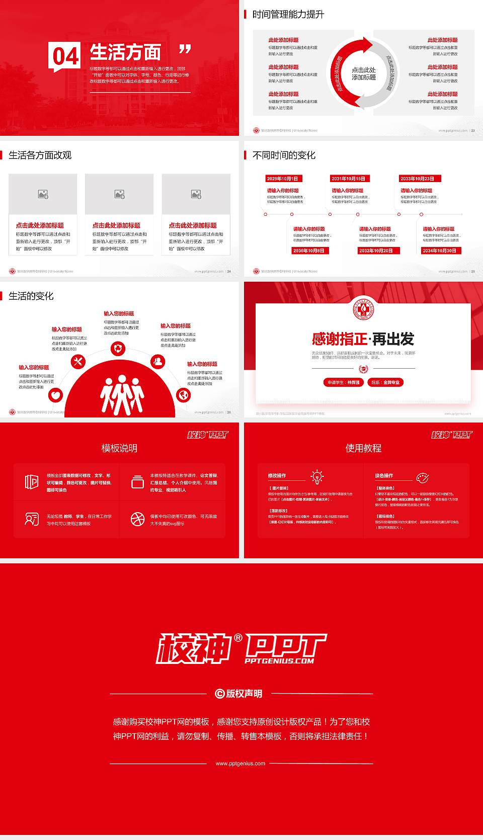 泉州医学高等专科学校专用国家奖学金答辩PPT模板16:9格式幻灯片预览图4
