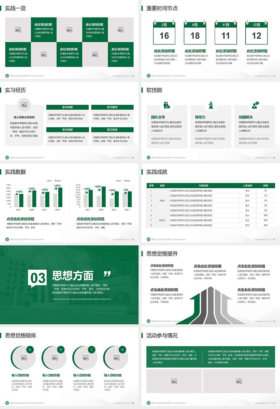 黑龙江林业职业技术学院专用国家奖学金答辩PPT模板16:9格式幻灯片预览图3