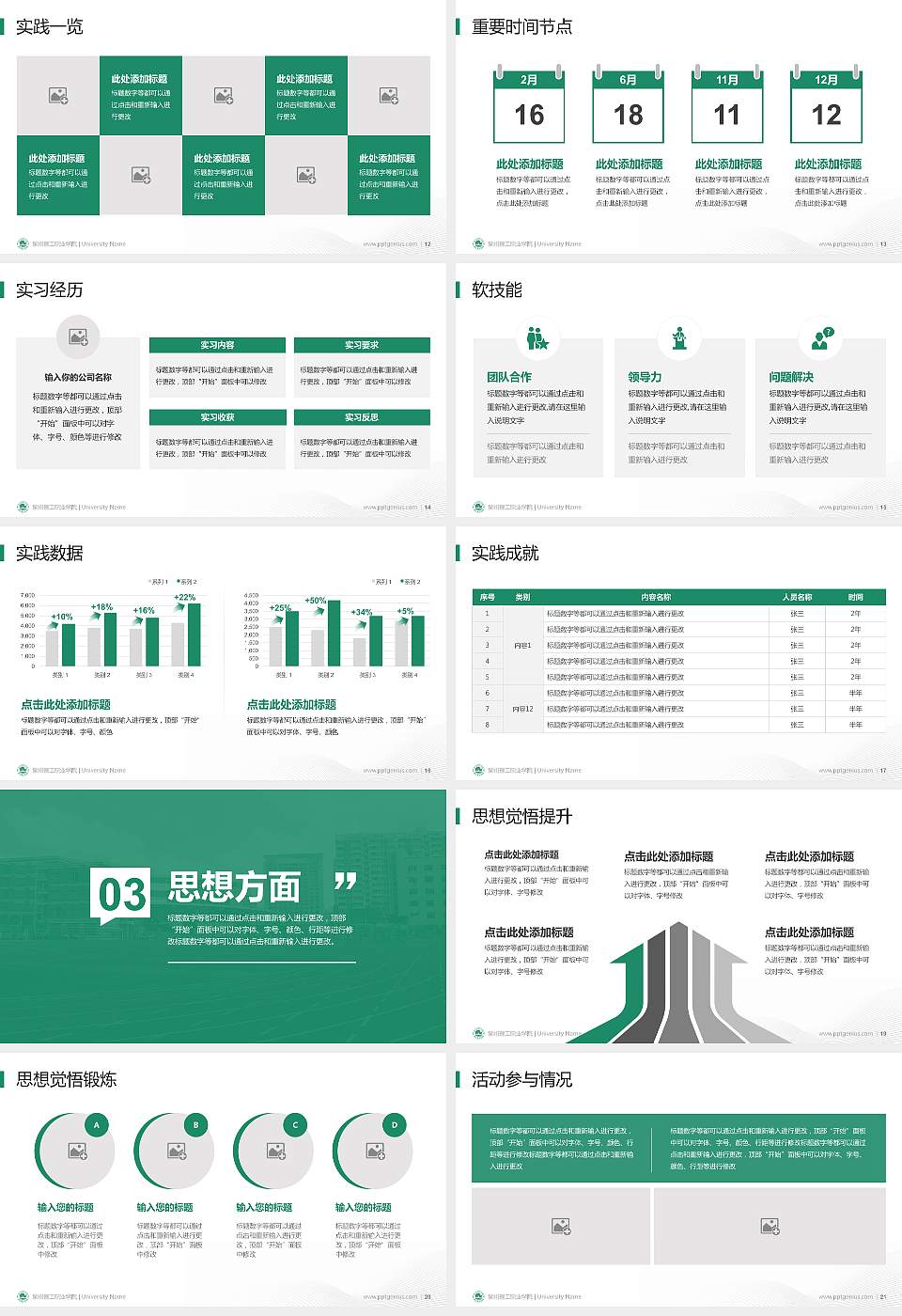 泉州理工职业学院专用国家奖学金答辩PPT模板16:9格式幻灯片预览图3