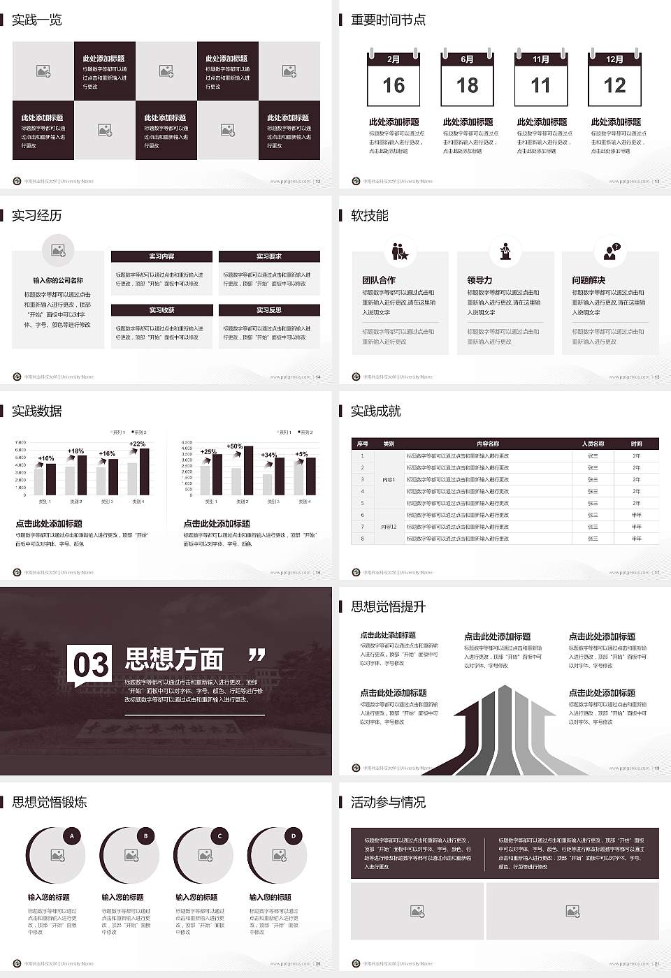 中南林业科技大学专用国家奖学金答辩PPT模板16:9格式幻灯片预览图3