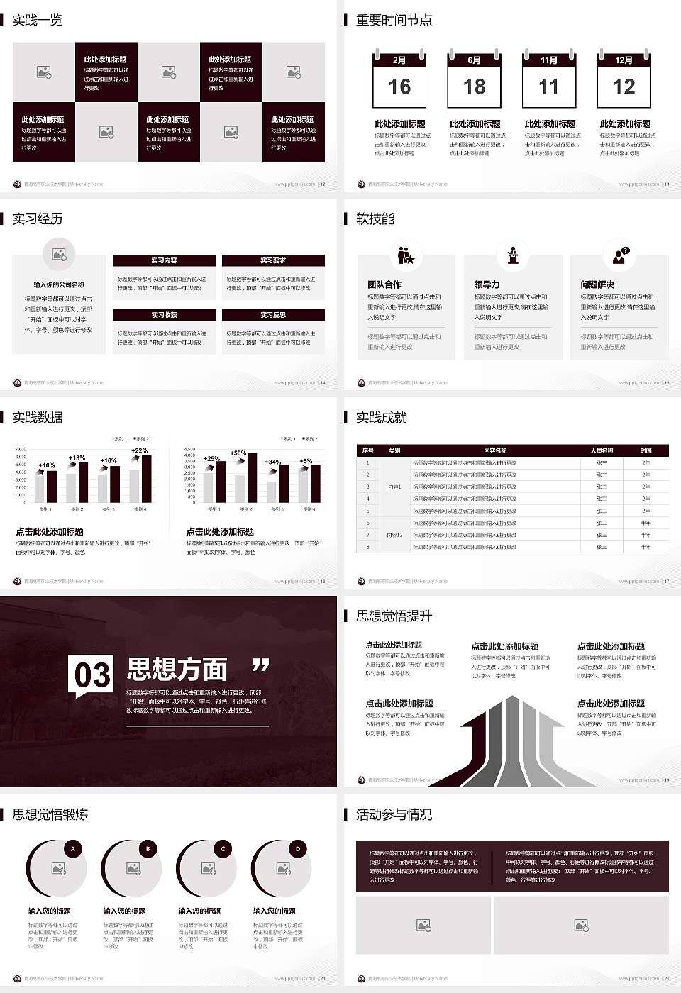 青海高等职业技术学院专用国家奖学金答辩PPT模板16:9格式幻灯片预览图3
