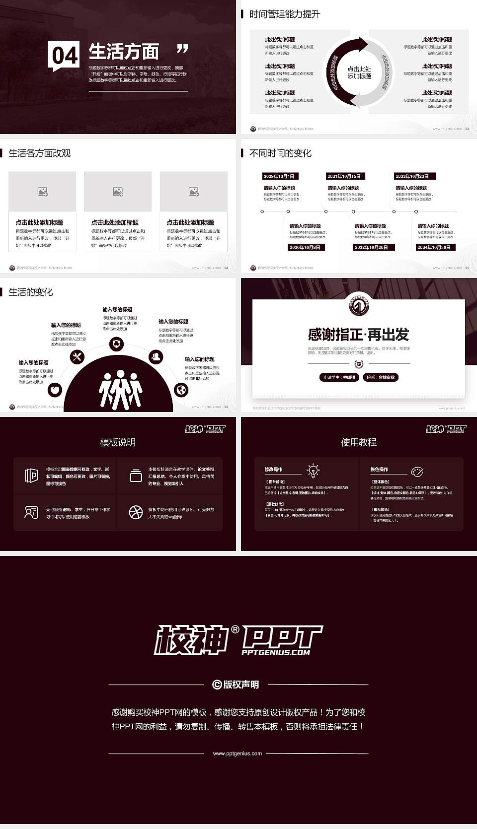 青海高等职业技术学院专用国家奖学金答辩PPT模板16:9格式幻灯片预览图4