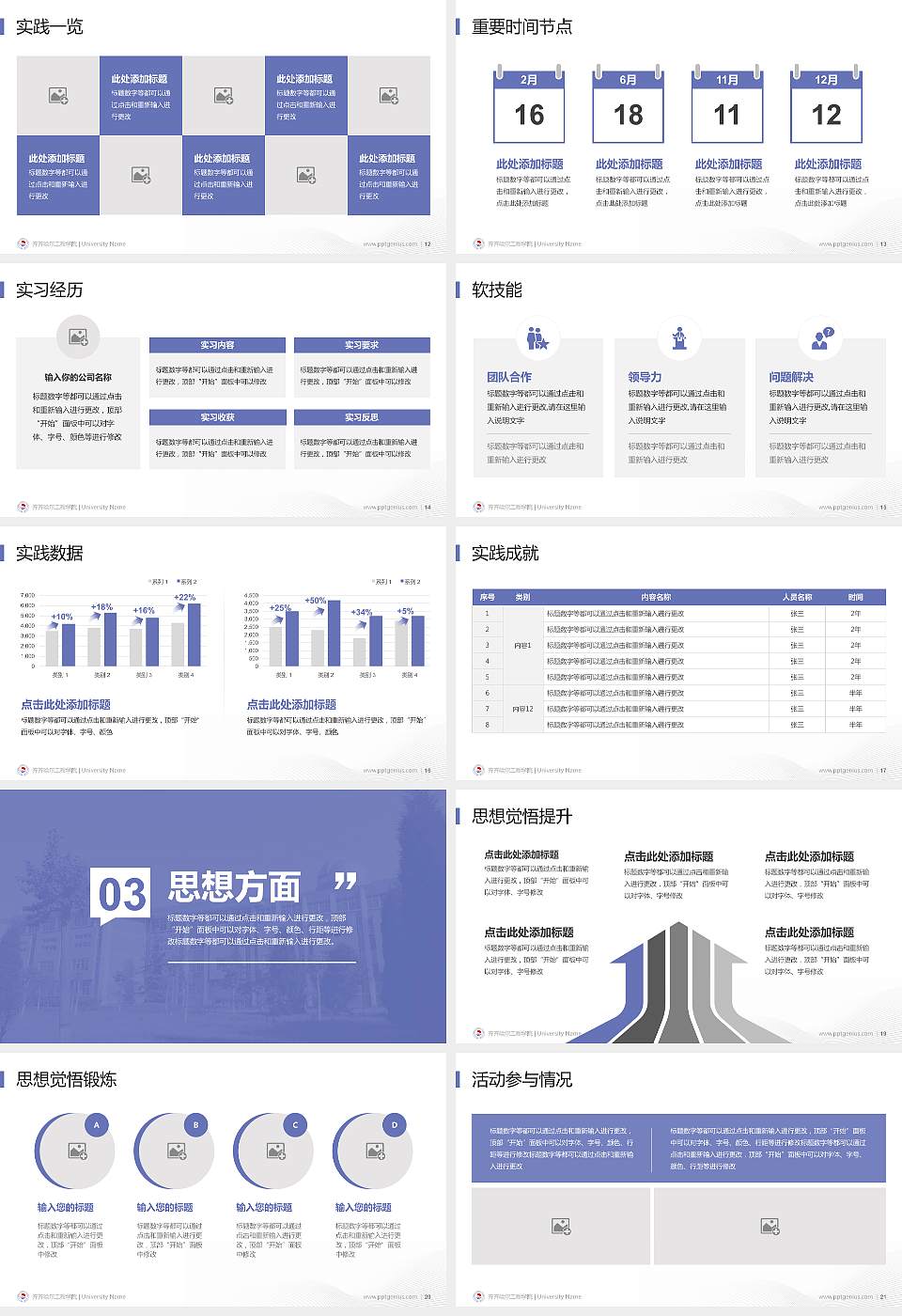 齐齐哈尔工程学院专用国家奖学金答辩PPT模板16:9格式幻灯片预览图3