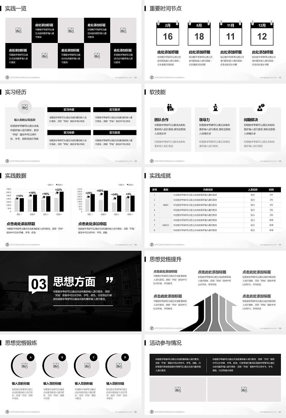 辽宁工程技术大学专用国家奖学金答辩PPT模板16:9格式幻灯片预览图3