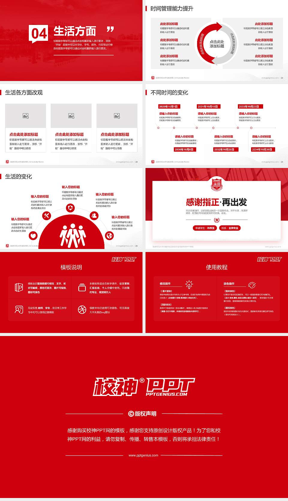 福建师范大学协和学院专用国家奖学金答辩PPT模板16:9格式幻灯片预览图4