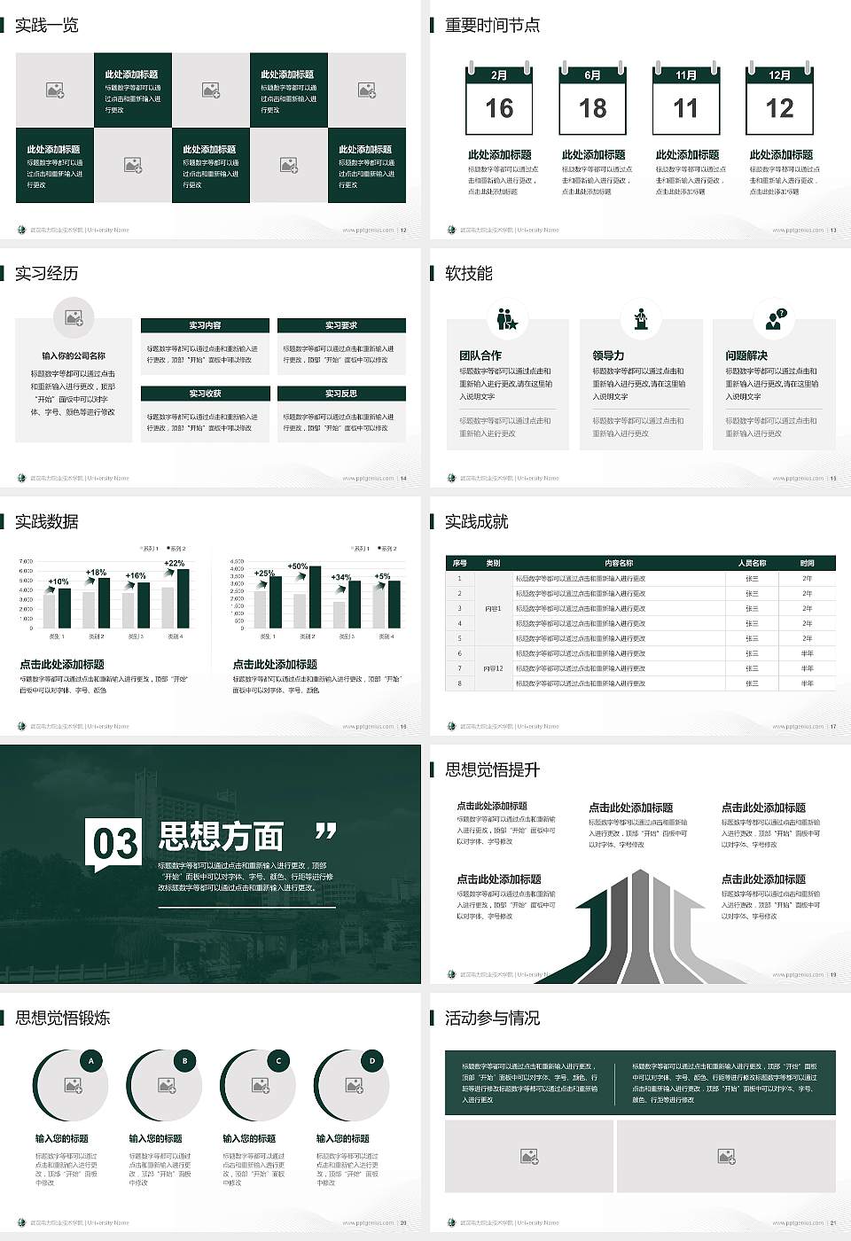 武汉电力职业技术学院专用国家奖学金答辩PPT模板16:9格式幻灯片预览图3